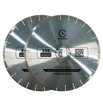 Circular J Slot 40mm Diamond Segment 350mm Microlite Saw Blade High Frequency Welded 14inch OEM 26TPI 3mm Thickness