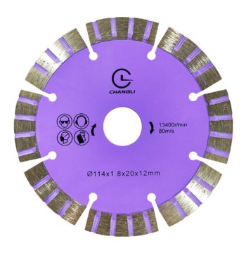 4.5inch 114mm Circular Industrial Diamond Hot Press Segmented Discs Straight Tooth Dry Cutting Blade Nitride Finish Masonry